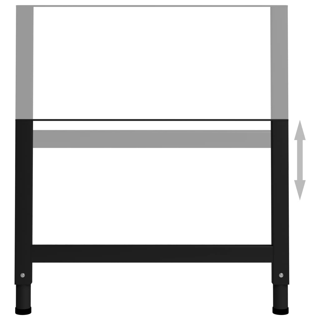 Estruturas bancada ajustáveis 2 pcs 85x(69-95,5) cm metal preto