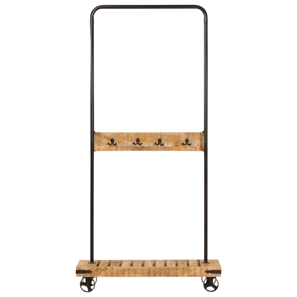 Suporte para roupa c/ rodas 90x35x190 cm mangueira maciça/ferro