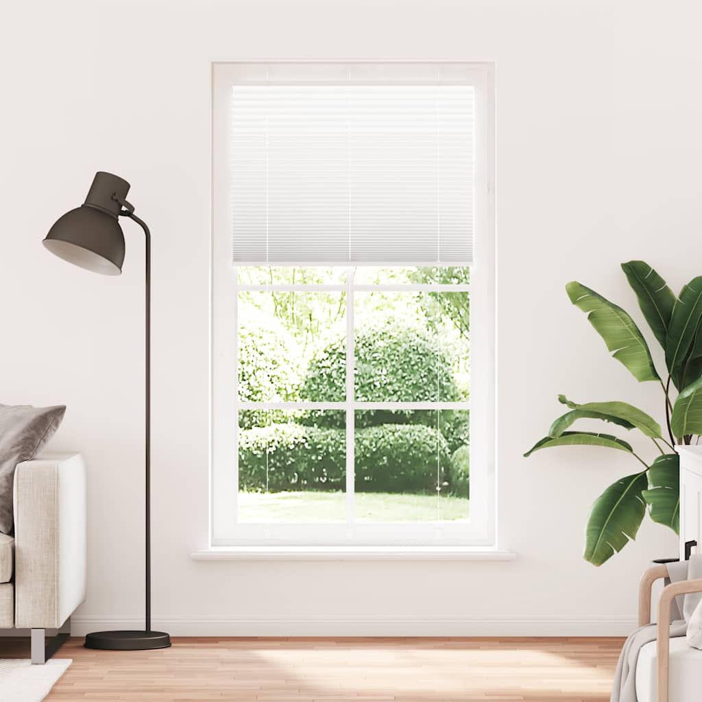 Branco plissada cega 105x200cm largura tecido 104,4cm poliéster
