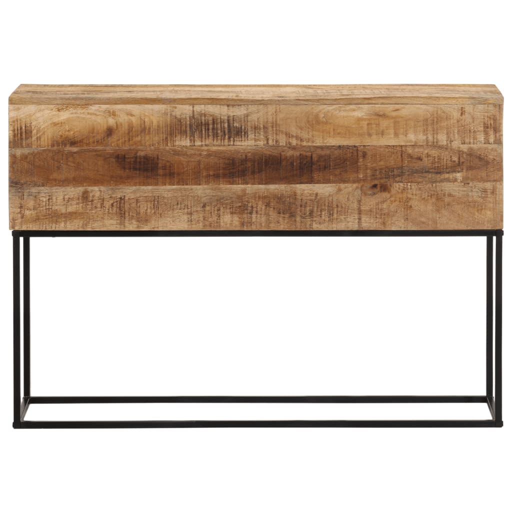 Mesa consola 110x30x75 cm madeira mangueira áspera maciça/ferro