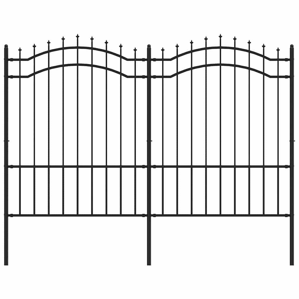 Cerca de jardim woerden com ponta em forma de lança, preto, 240x150 cm, em aço.