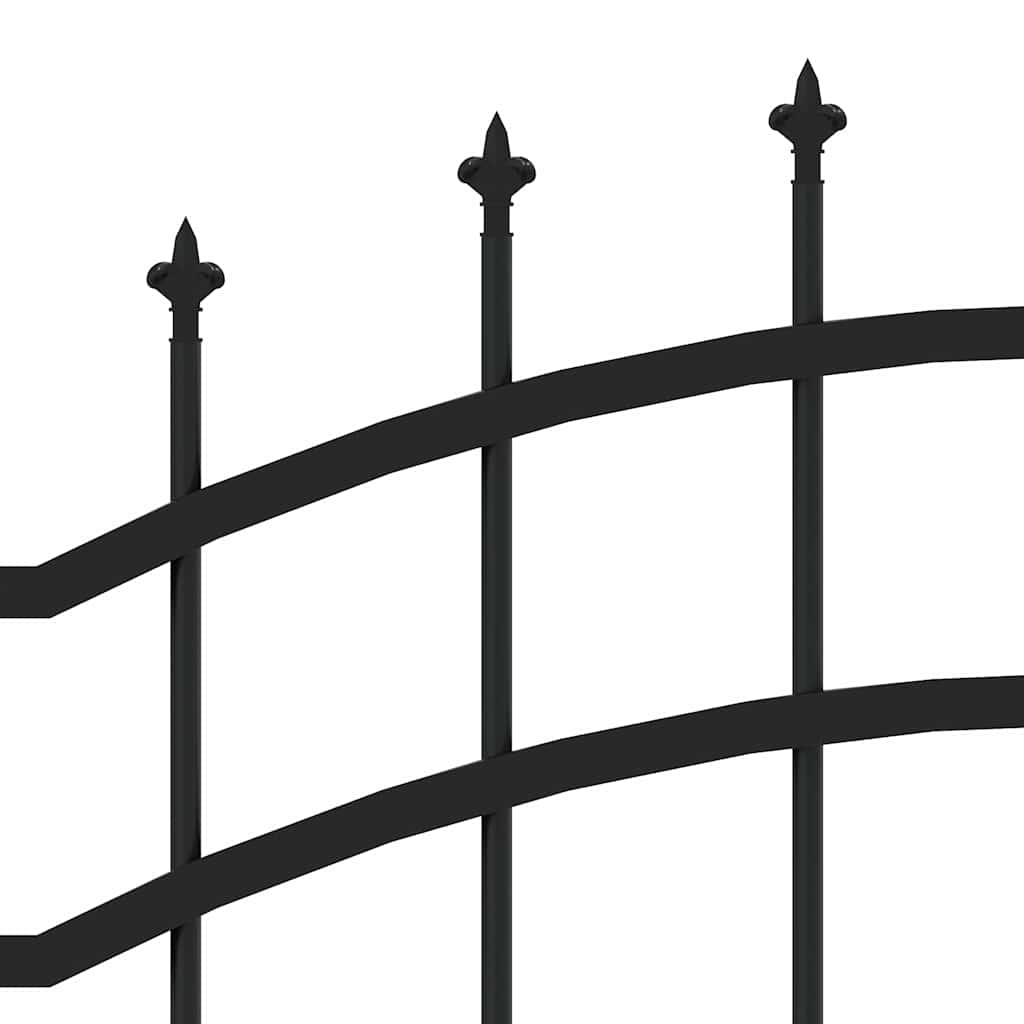 Cerca de jardim woerden com ponta em forma de lança, preto, 240x150 cm, em aço.