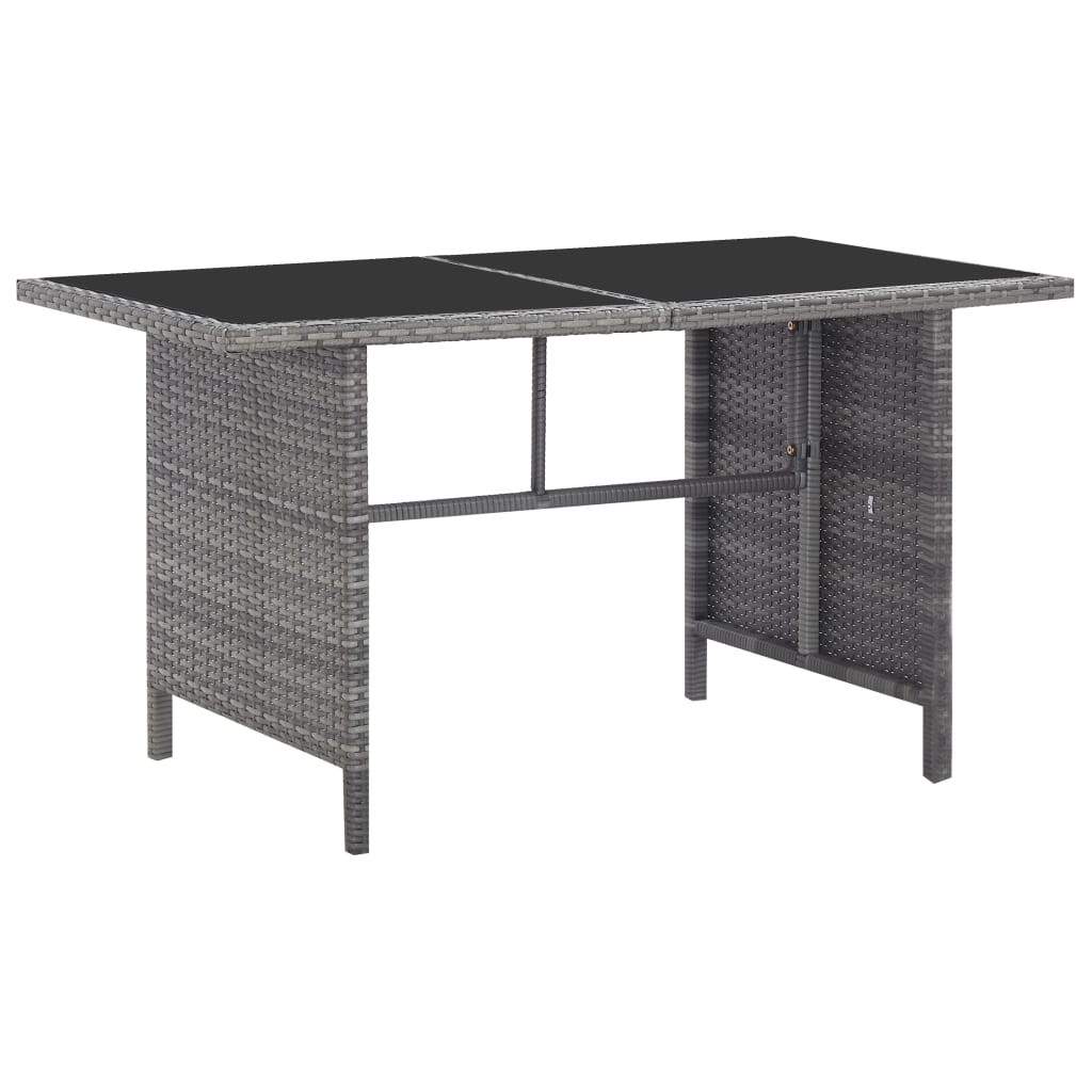 5 Pcs conjunto jantar exterior c/ almofadões vime PE cinzento