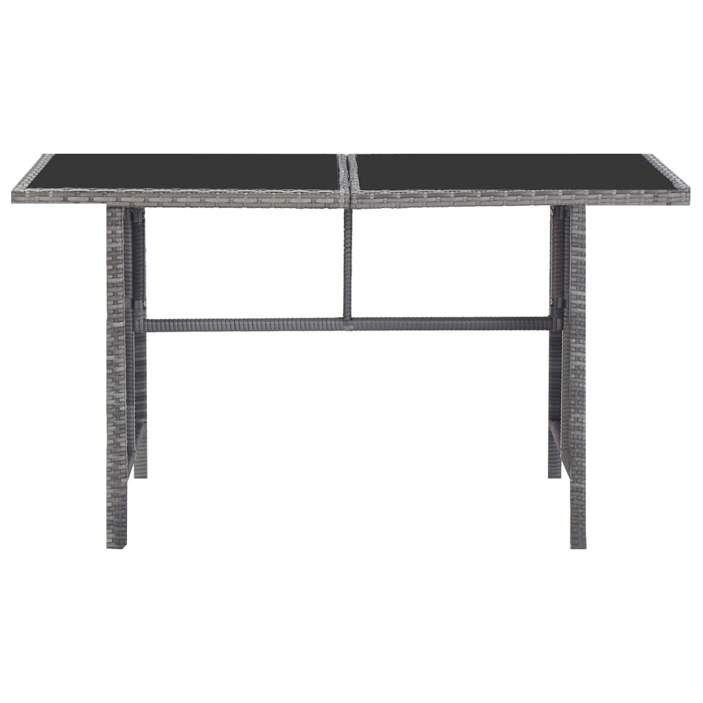 5 Pcs conjunto jantar exterior c/ almofadões vime PE cinzento