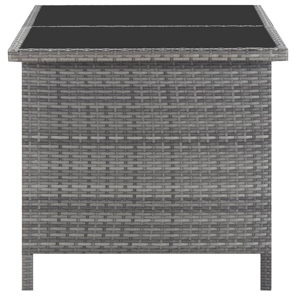 5 Pcs conjunto jantar exterior c/ almofadões vime PE cinzento