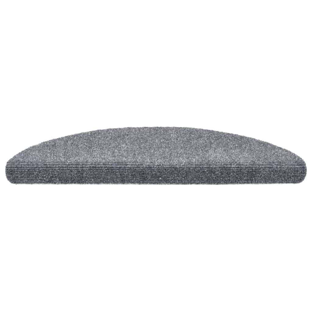 Tapetes de escada autoadesivos 30 peças 56x17x3 cm cinza claro semicircular