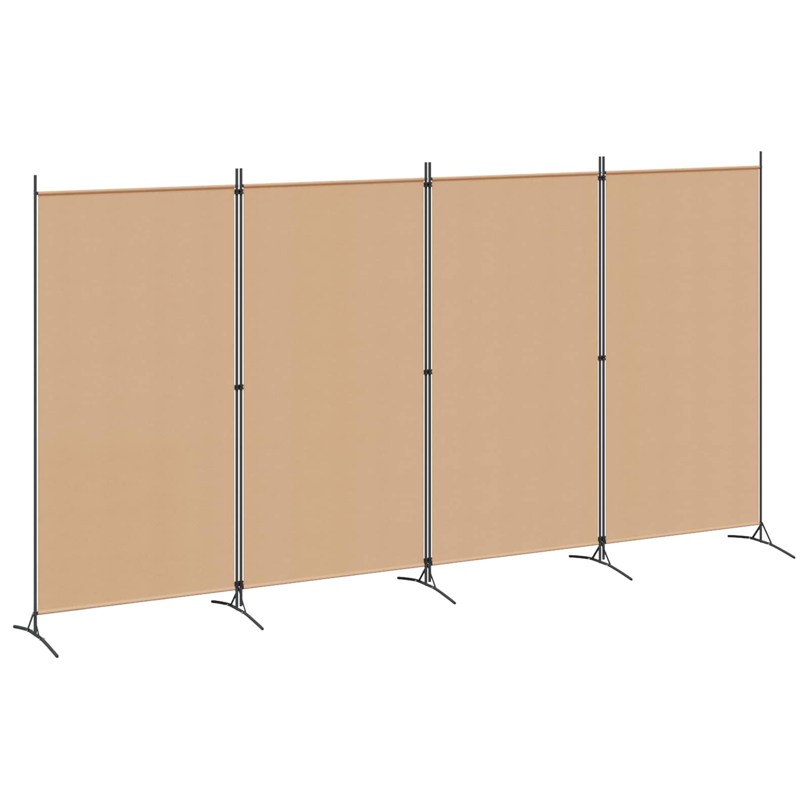 Divisória de quatro painéis bege 346 x 180 cm tecido