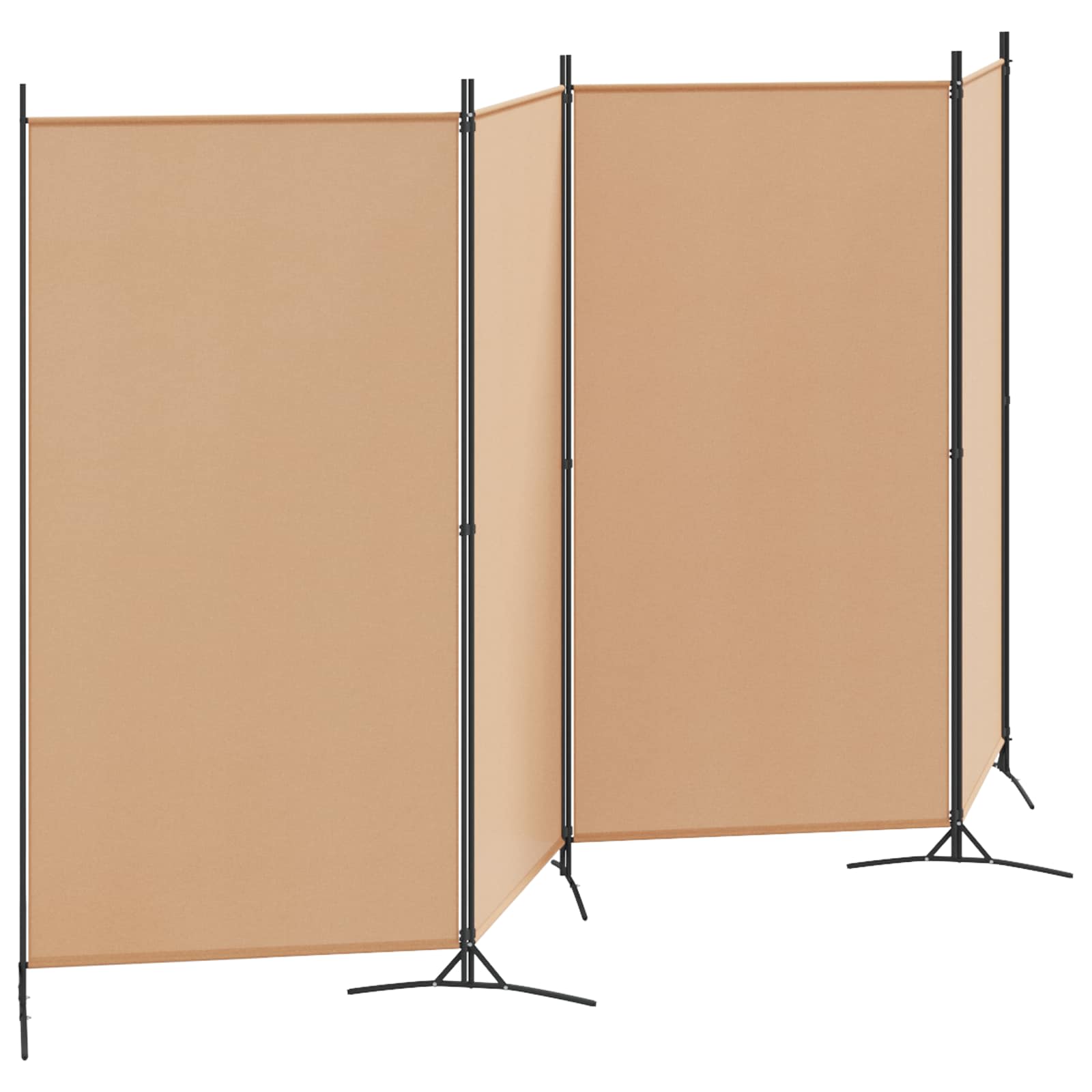 Divisória de quatro painéis bege 346 x 180 cm tecido