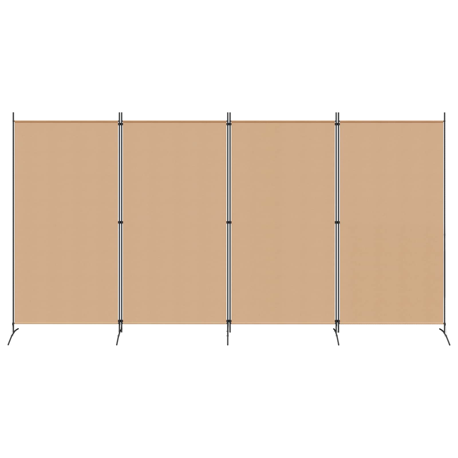 Divisória de quatro painéis bege 346 x 180 cm tecido