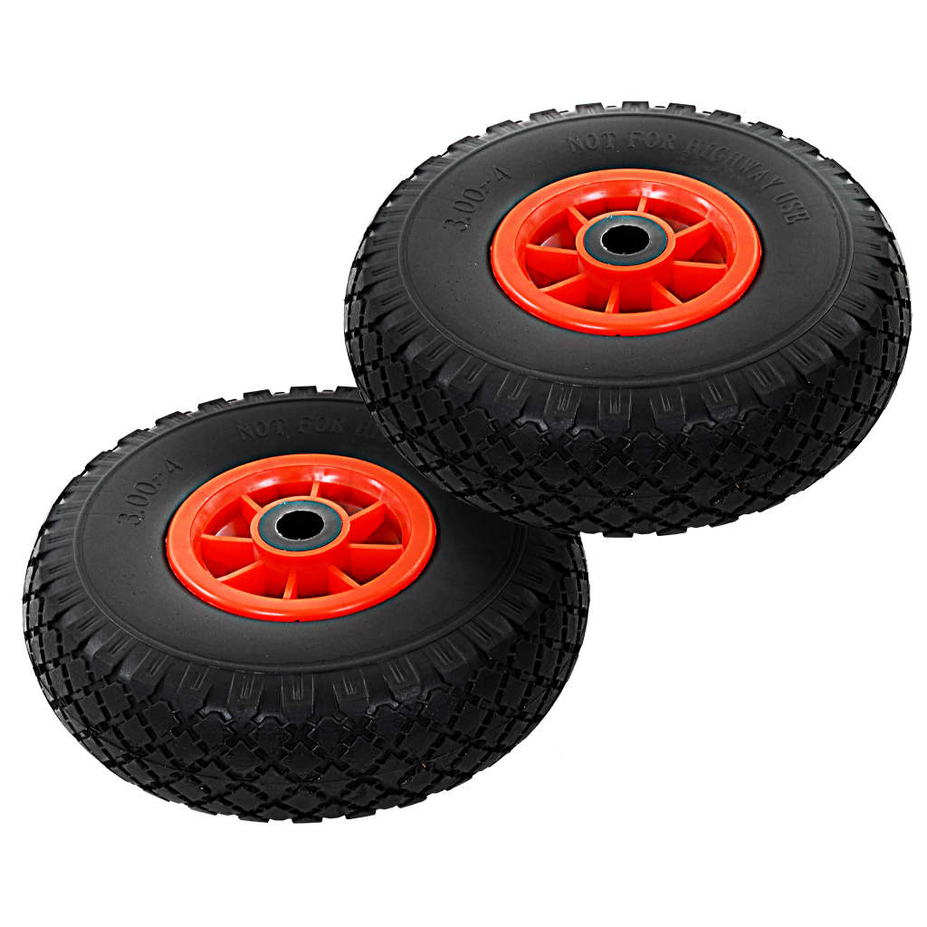 Rodas p/ carrinho de carga manual 2 pcs pu maciço 3.00-4