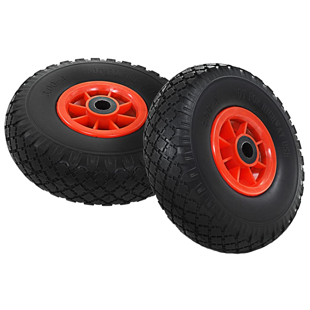 Rodas p/ carrinho de carga manual 2 pcs pu maciço 3.00-4