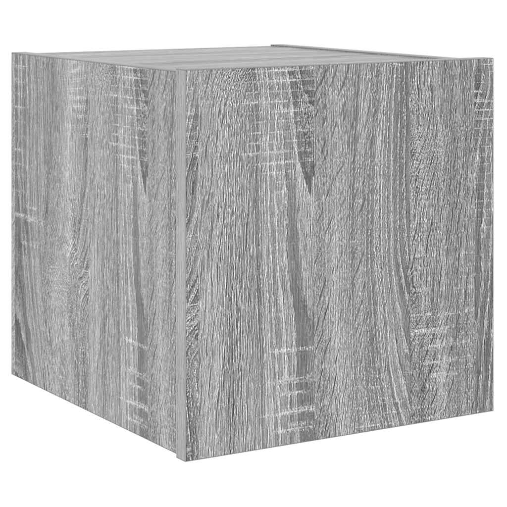 Móvel de parede p/ TV c/ luzes LED 30,5x35x30cm cinzento sonoma
