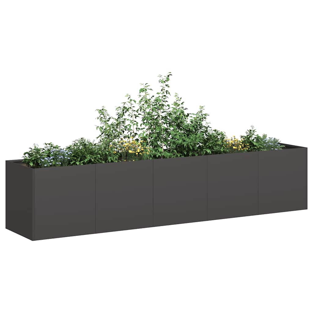 Vaso preto 200x40x40 cm aço laminado a frio