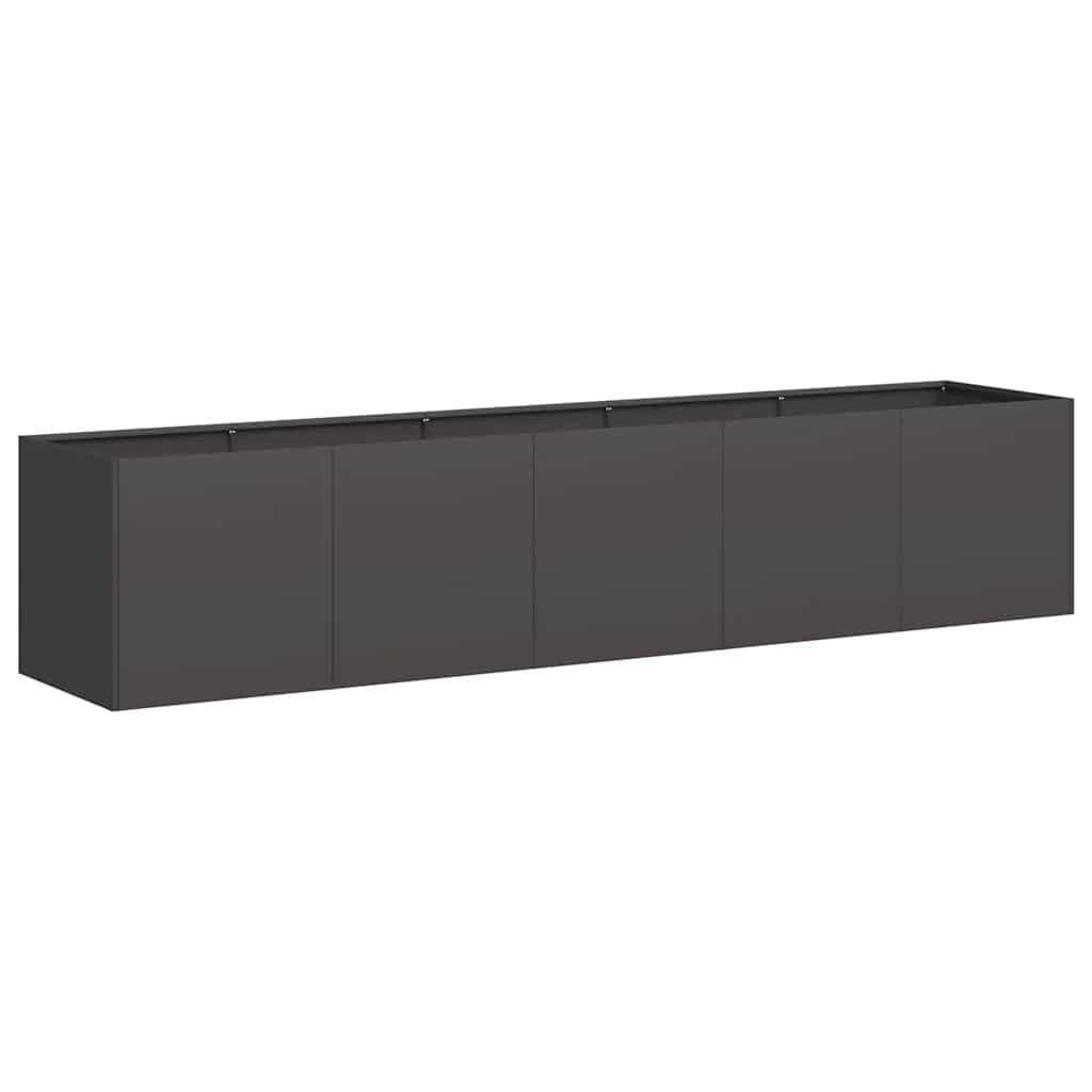 Vaso preto 200x40x40 cm aço laminado a frio
