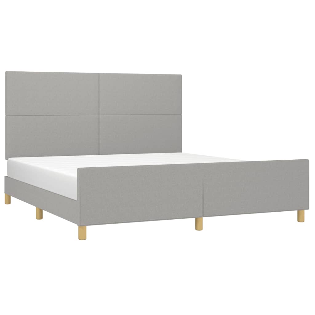 Estrutura de cama sem colchão 160x200 cm tecido cinzento-claro