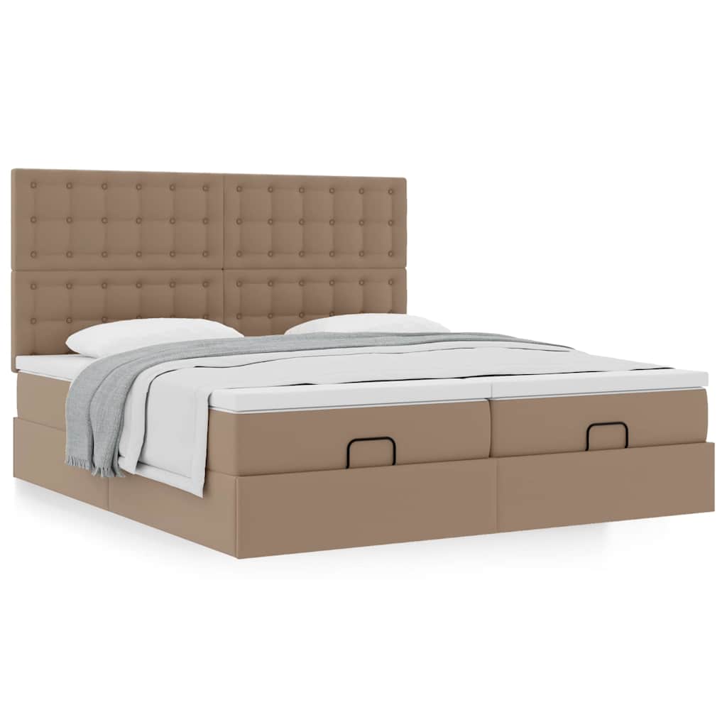 Estrutura de cama otomana com colchões cappuccino 180x200 cm