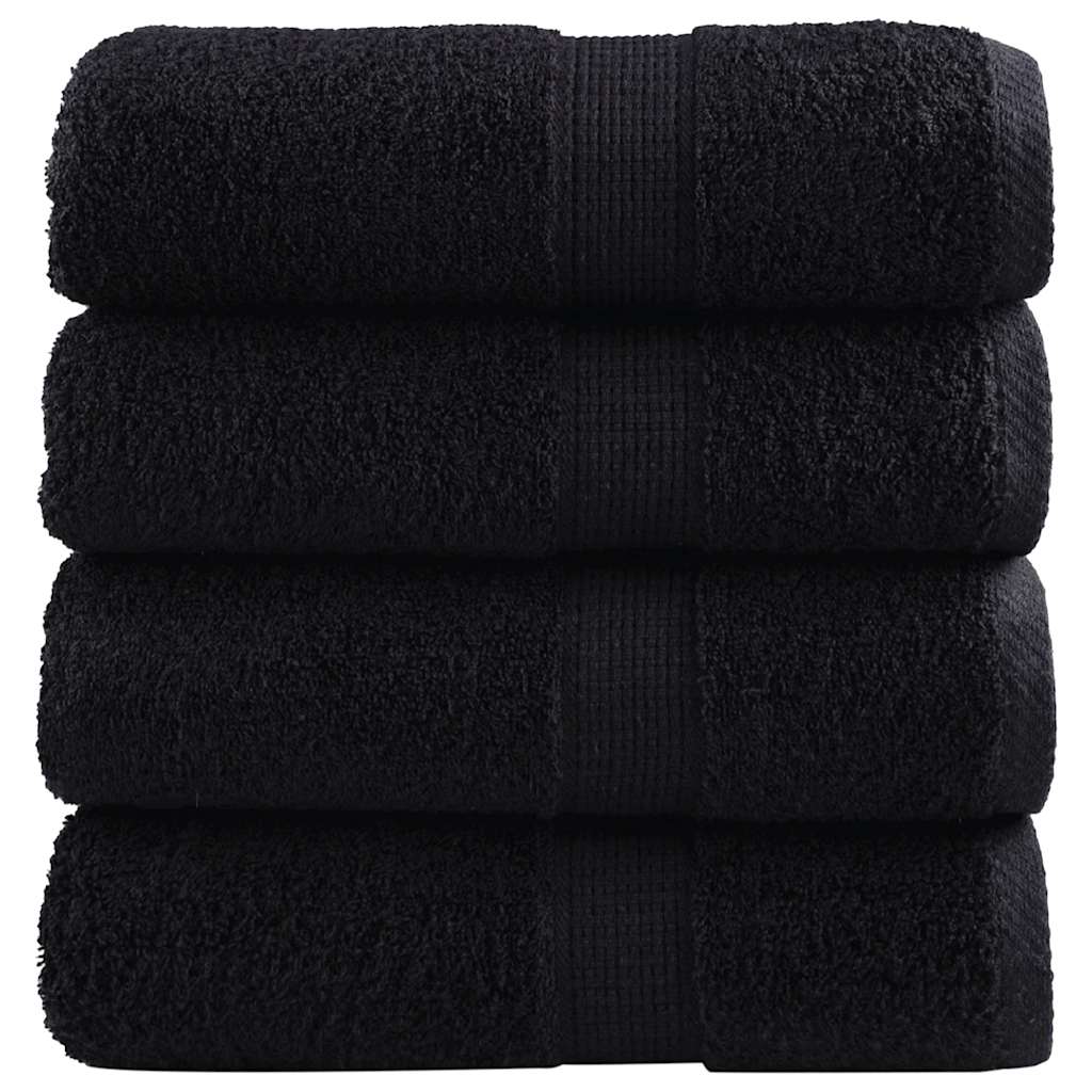 Toalhas de bidé premium solund 4 pcs 30x50 cm 600 gsm preto