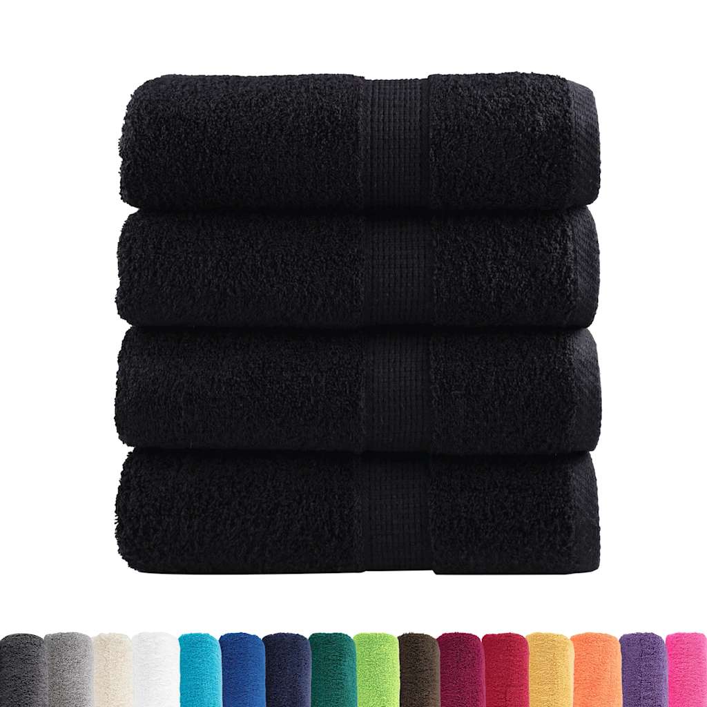 Toalhas de bidé premium solund 4 pcs 30x50 cm 600 gsm preto