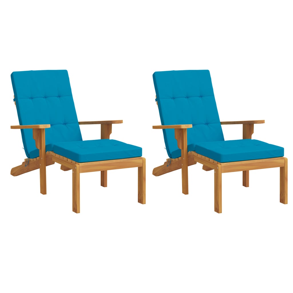Almofadões p/ cadeira de terraço 2 pcs tecido oxford azul-claro