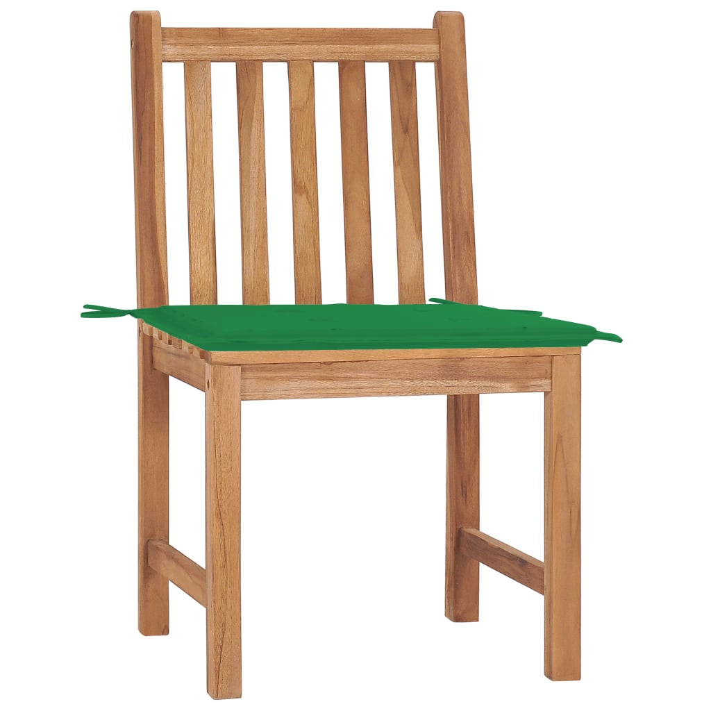 Cadeiras de jardim c/ almofadões 2 pcs teca maciça