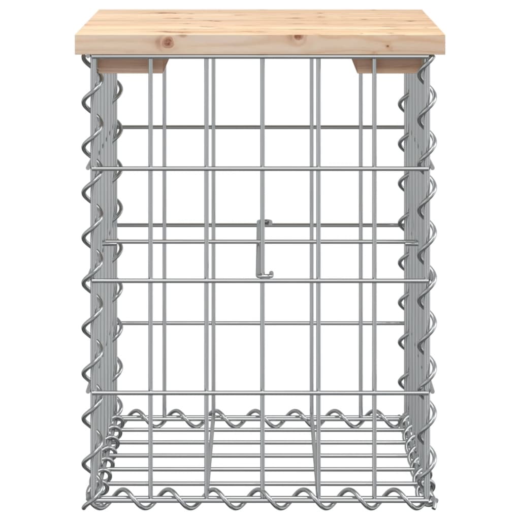 Banco de jardim c/ design gabião 33x31x42 cm pinho maciço
