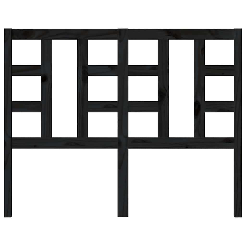 Cabeceira de cama 126x4x100 cm pinho maciço preto