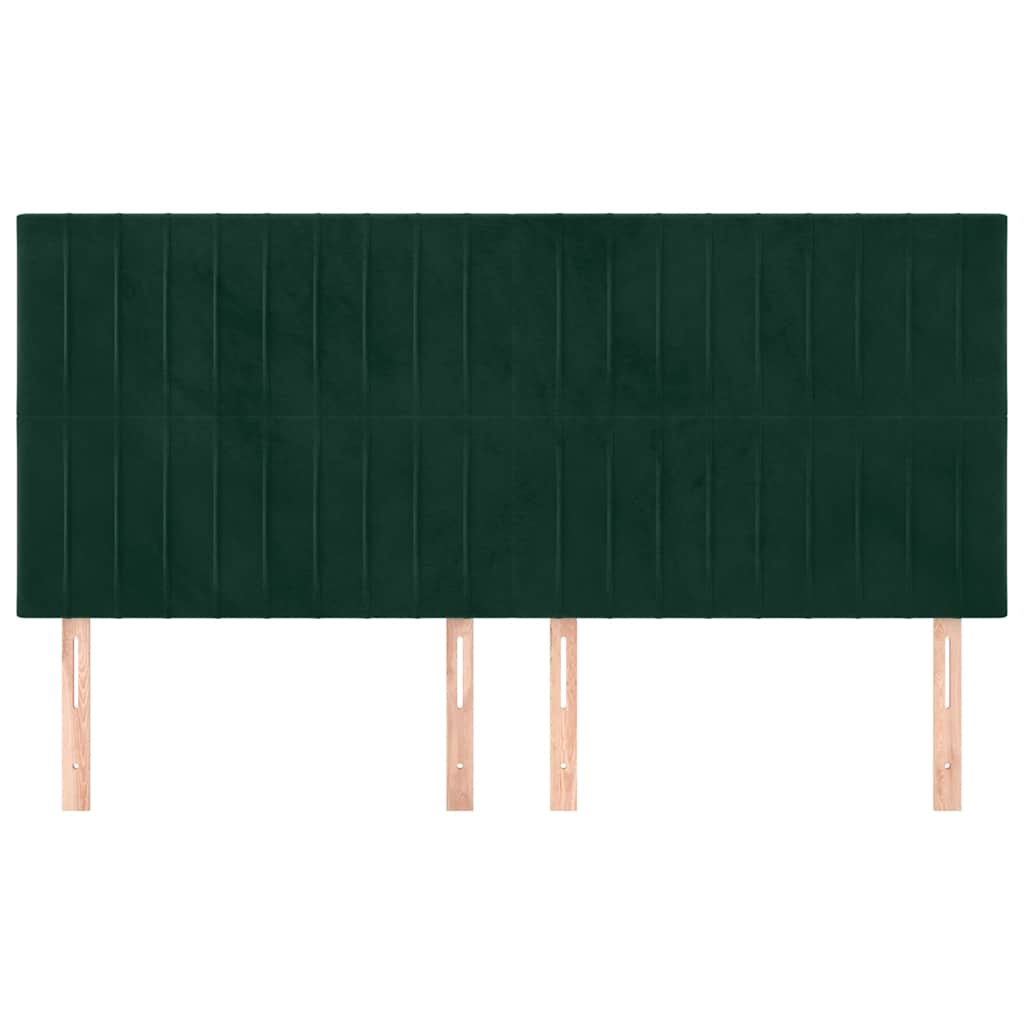 Cabeceira verde escuro 200x5x118/128 cm veludo