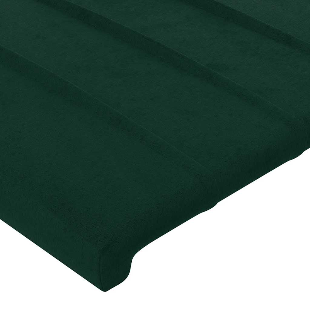 Cabeceira verde escuro 200x5x118/128 cm veludo