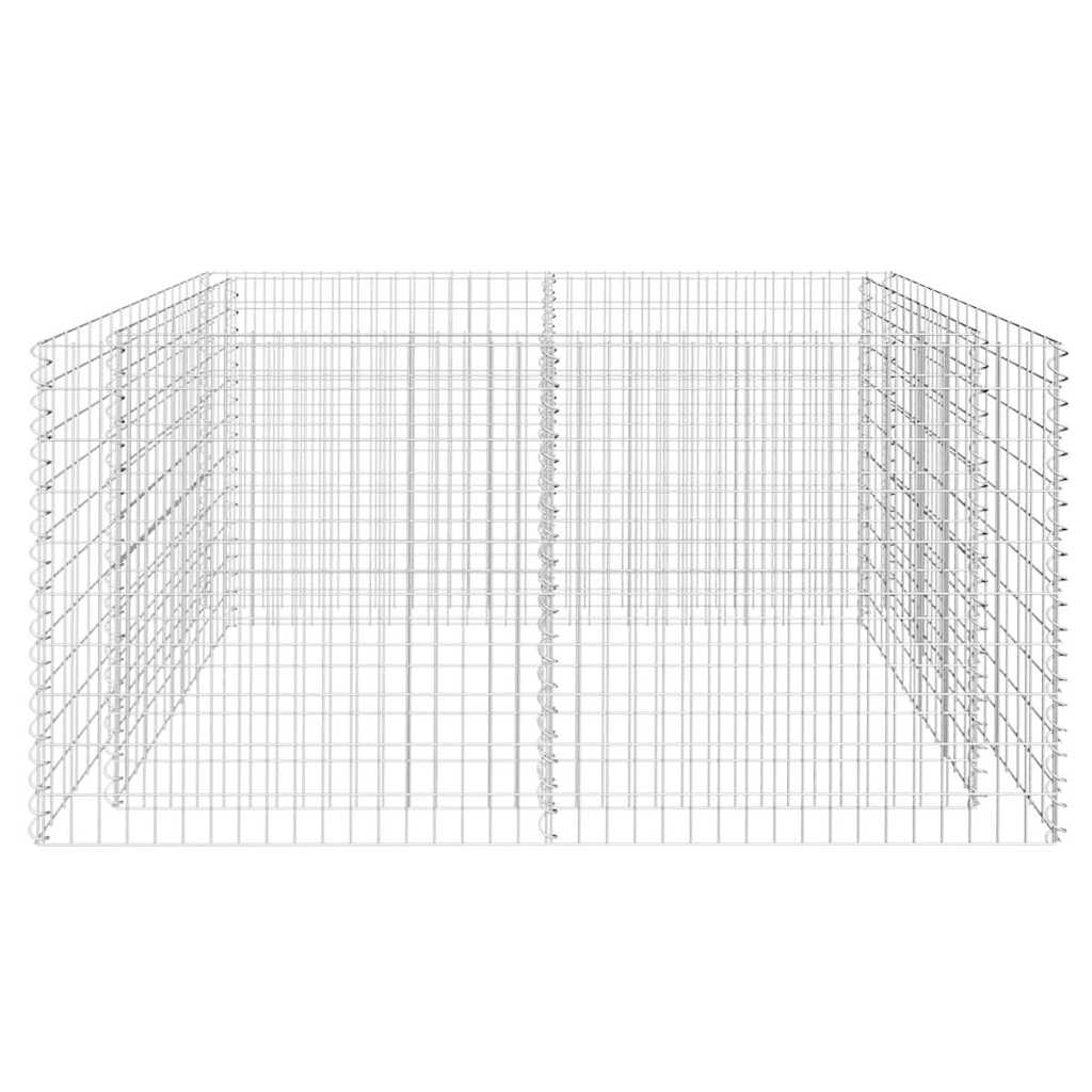 Canteiro elevado/cesto gabião 180x90x100 cm aço prateado