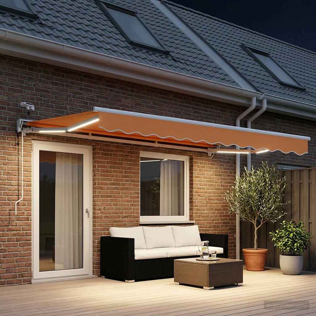 Toldo retrátil elétrico areia 4 × 3,5 m