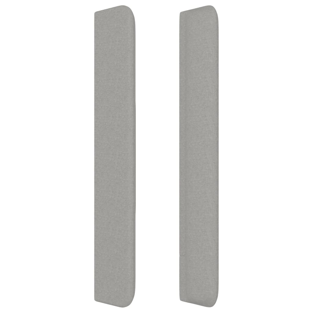 Cabeceira de cama c/ abas tecido 83x16x118/128cm cinzento-claro