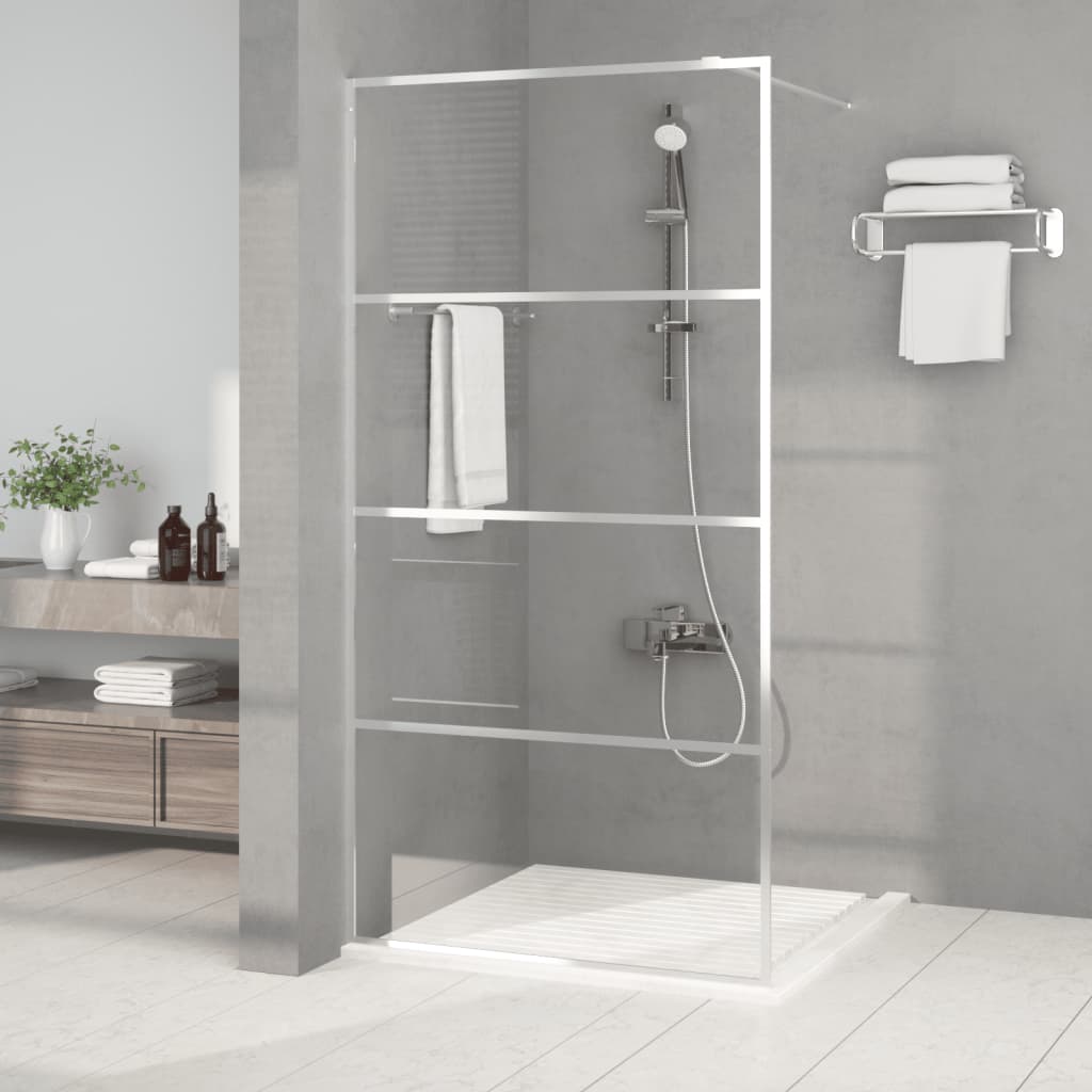Divisória de chuveiro prateado 100x195cm vidro esg transparente