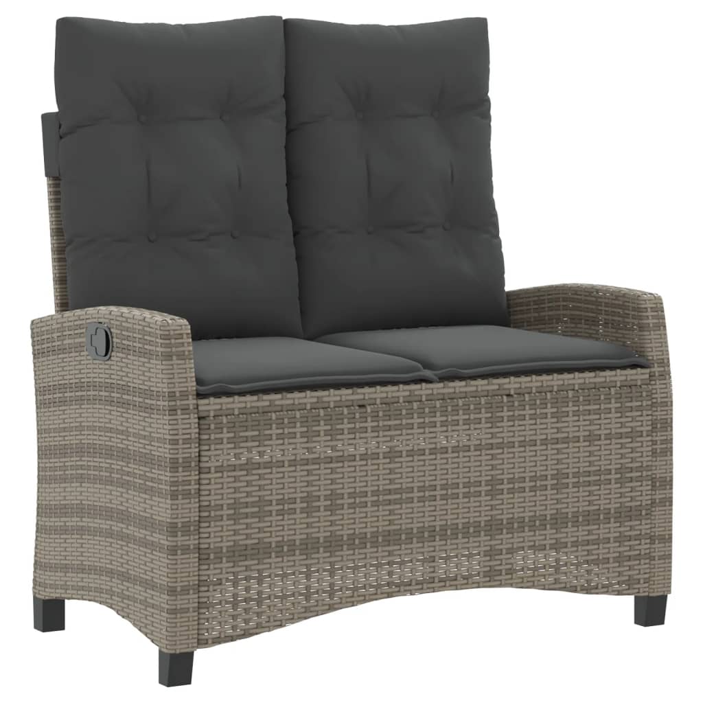 4 Pcs conjunto de jantar p/ jardim c/ almofadões vime PE cinza