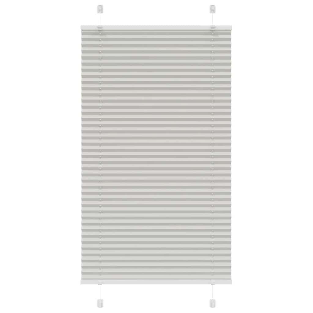 Cinzento luz plissada cega 80x100 cm largura tecido 79,4 cm