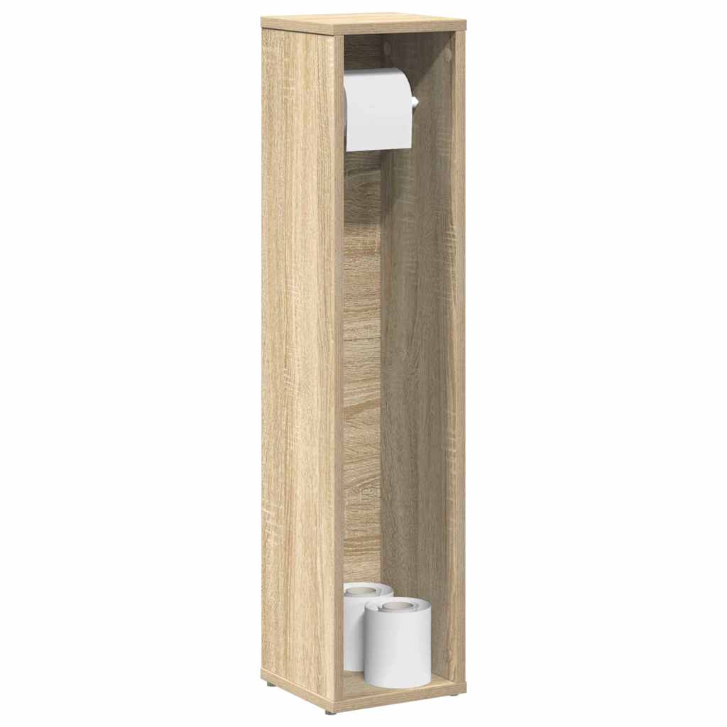 Móvel p/ casa de banho c/ suporte rolos 20,5x20x90cm cor sonoma