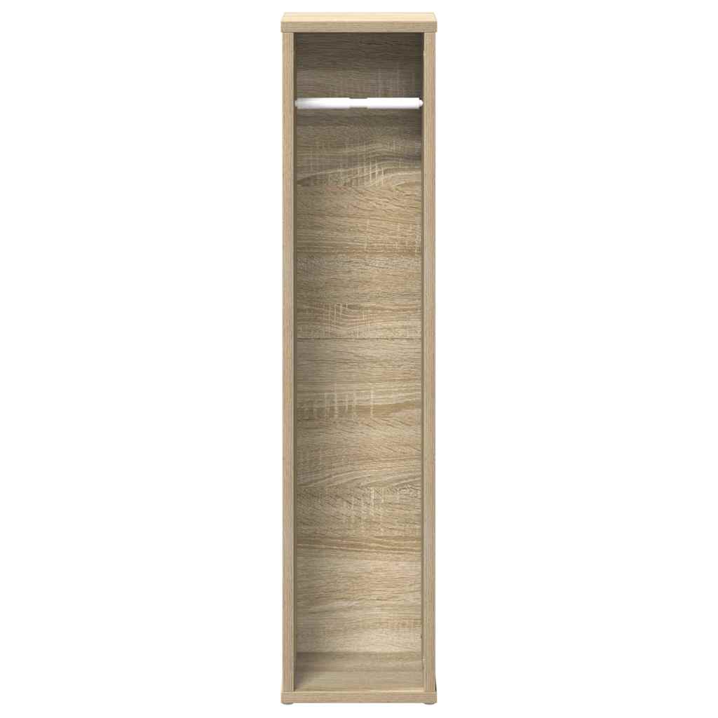 Móvel p/ casa de banho c/ suporte rolos 20,5x20x90cm cor sonoma