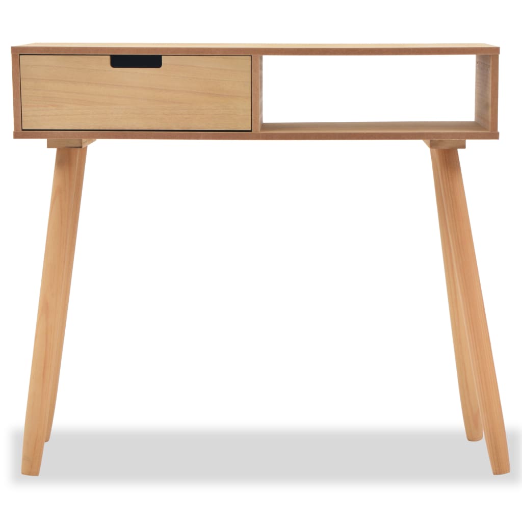 Mesa consola de pinho maciço 80x30x72 cm castanho