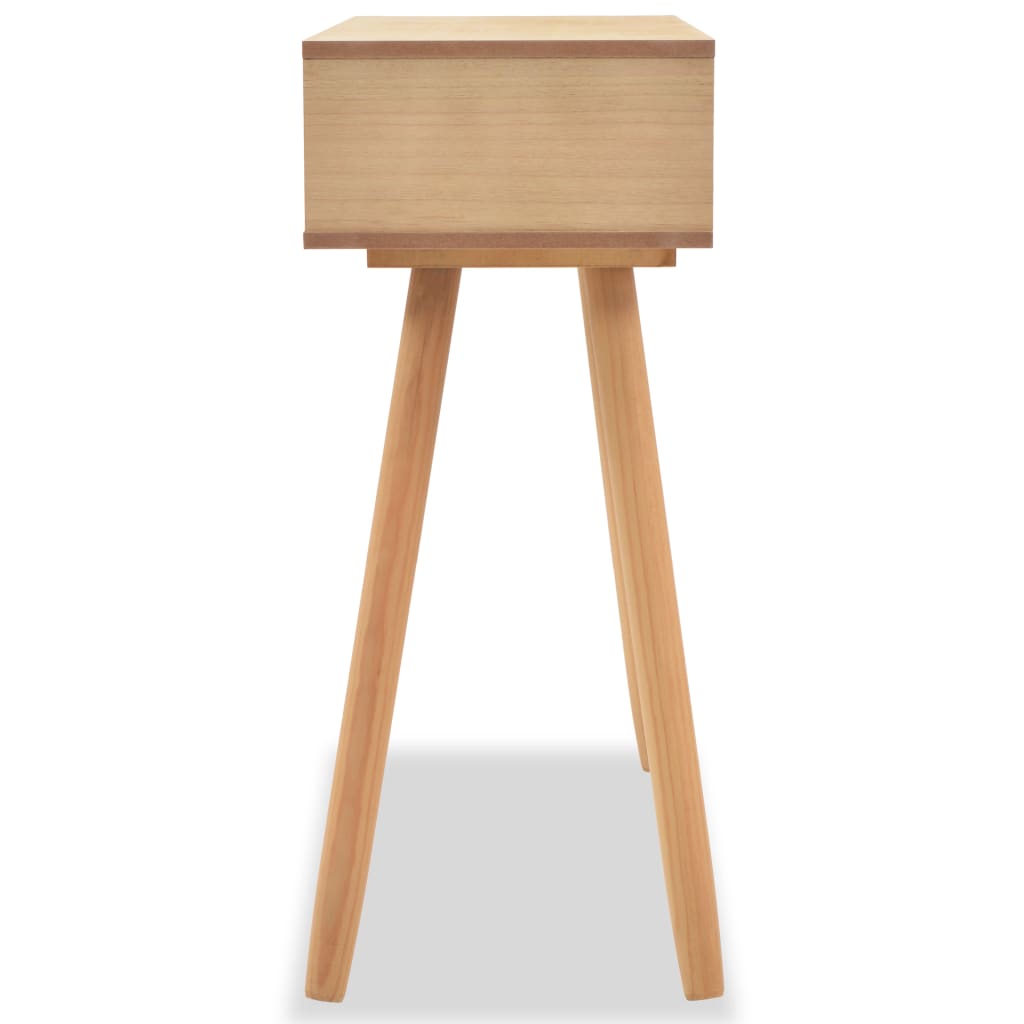 Mesa consola de pinho maciço 80x30x72 cm castanho