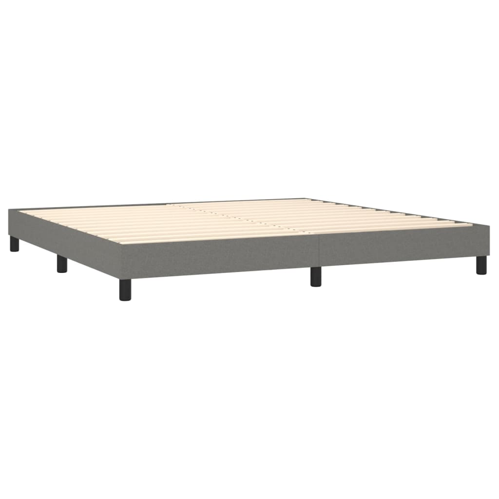Cama com molas/colchão 200x200 cm tecido cinzento-escuro