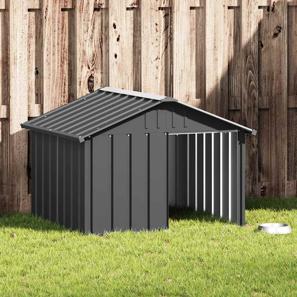 Casota para cães 116,5x103x81,5 cm aço galvanizado antracite