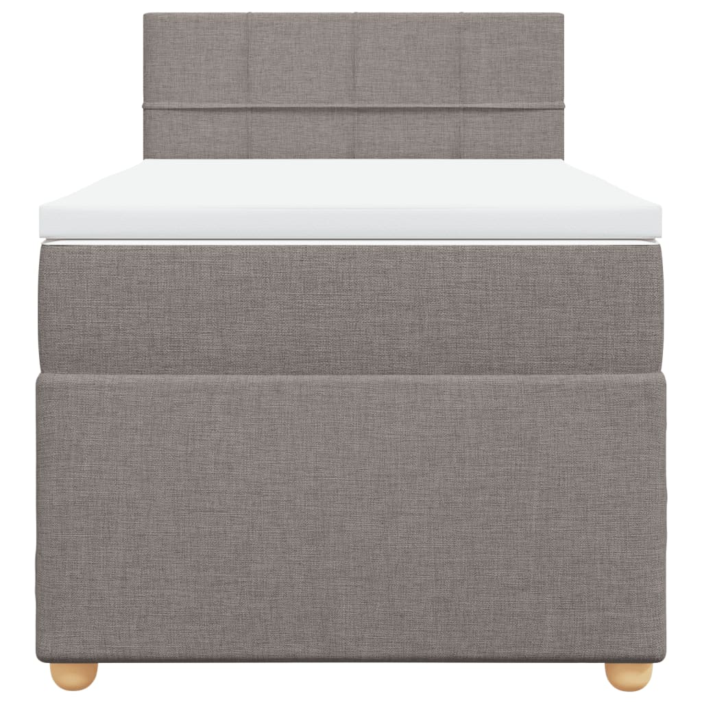 Cama com molas/colchão 100x200 cm tecido cinza-acastanhado