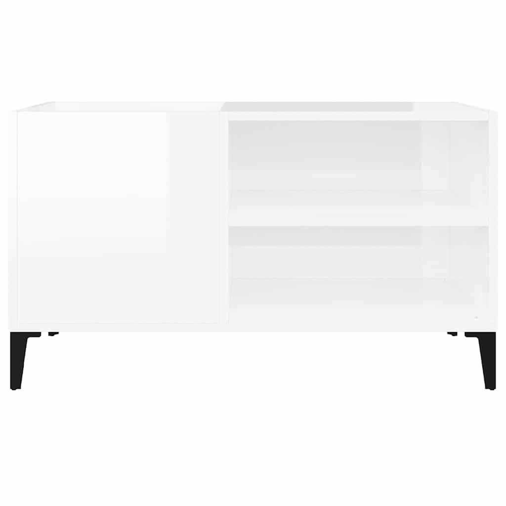 Armário p/ discos 84,5x38x48 cm deriv. madeira branco brilhante