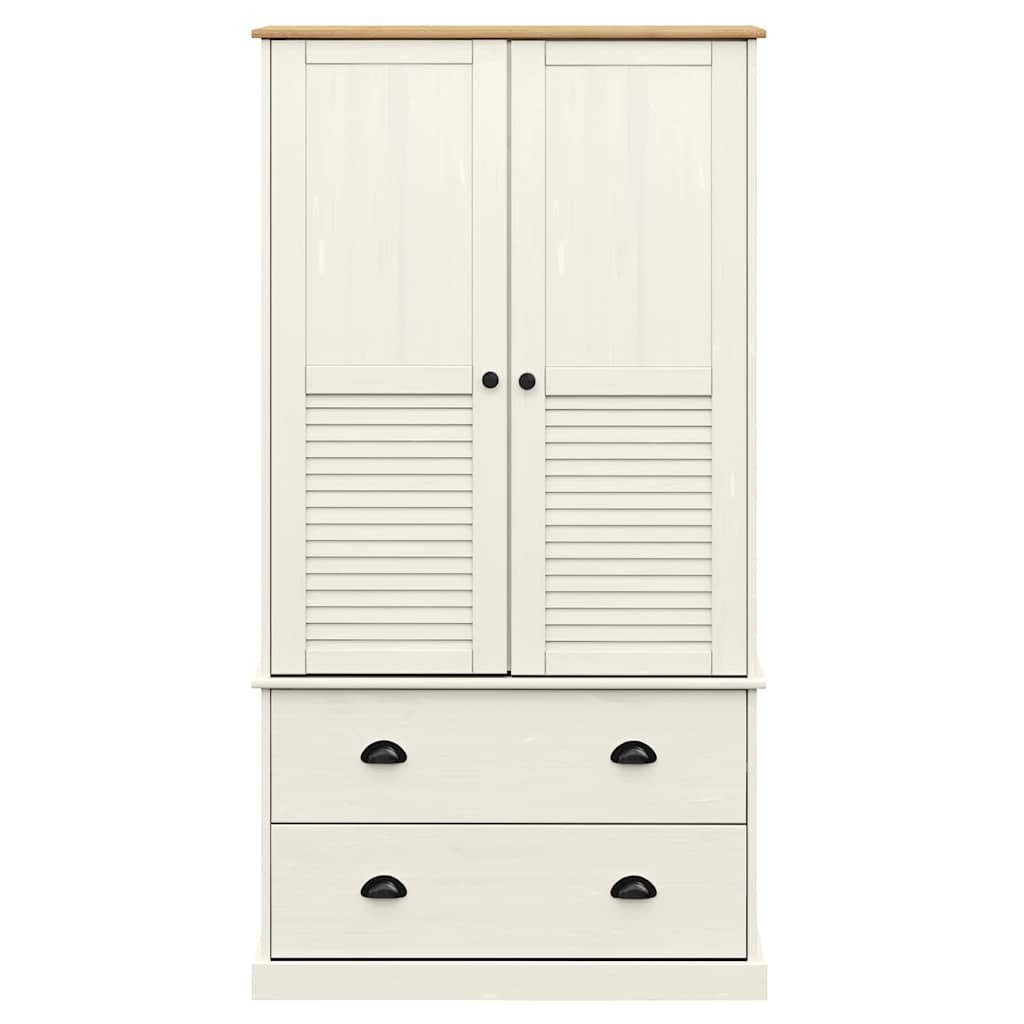 Roupeiro vigo 90x55x170 cm madeira de pinho maciça branco