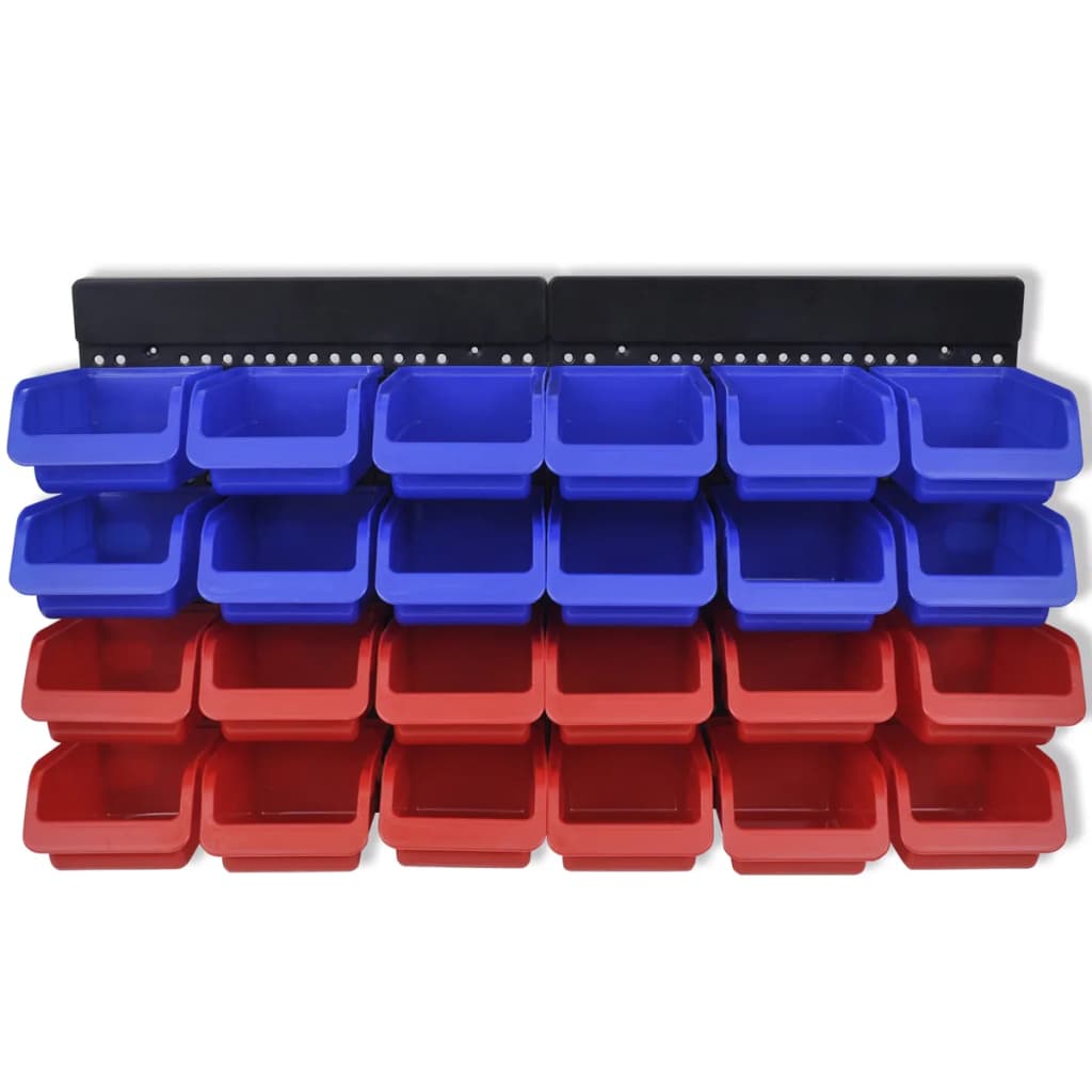 Organizador ferramentas montado na parede, 2 pçs, vermelho & azul