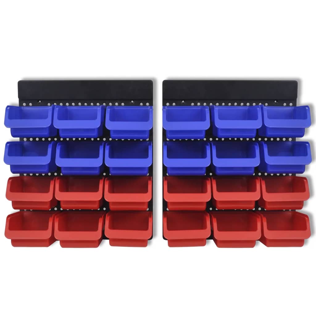Organizador ferramentas montado na parede, 2 pçs, vermelho & azul