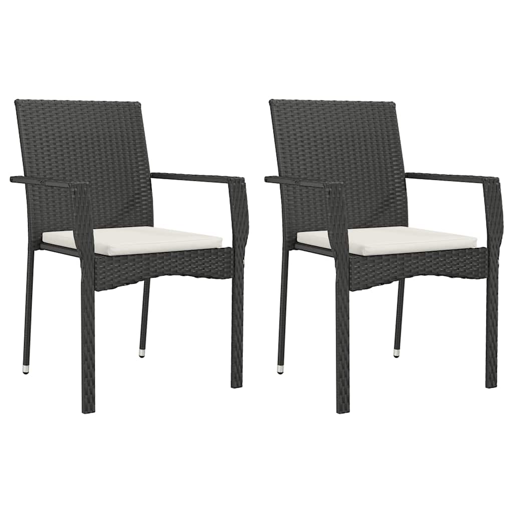 9 Pcs conjunto de jantar p/ jardim c/ almofadões vime PE preto