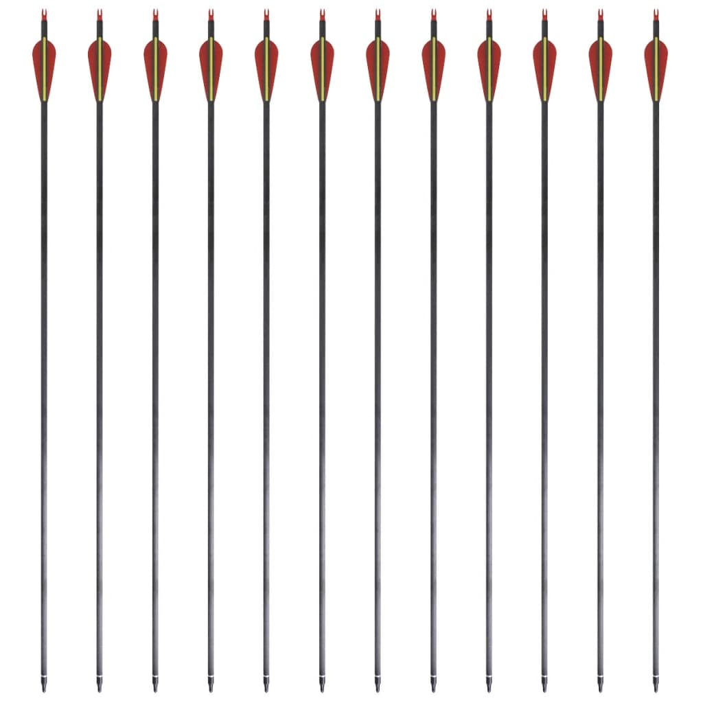 Flechas para arco recurvo padrão 12 pcs 30" 0,76 cm carbono