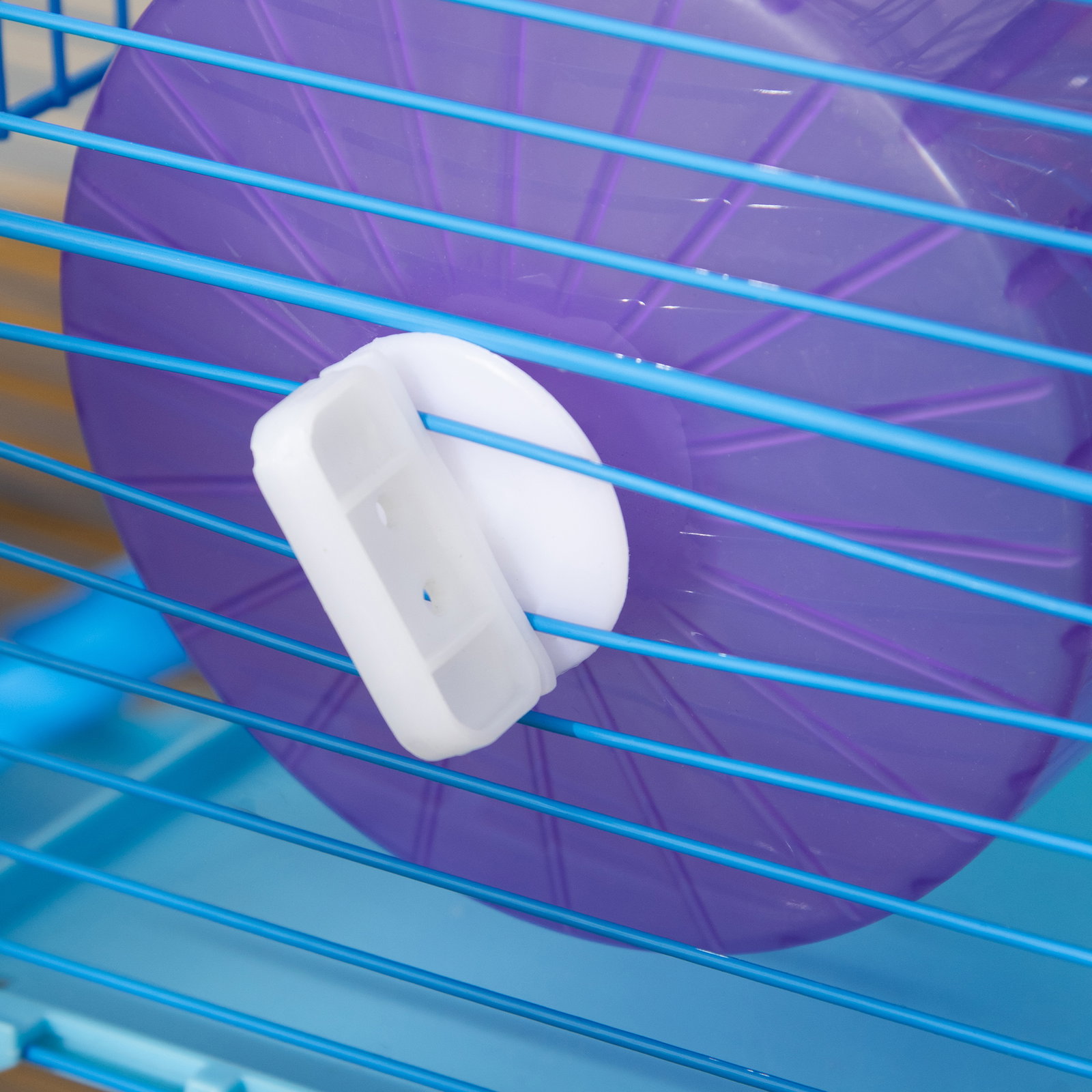 Gaiola de hamster multinível com plataformas domésticas 47x30x59 cm azul