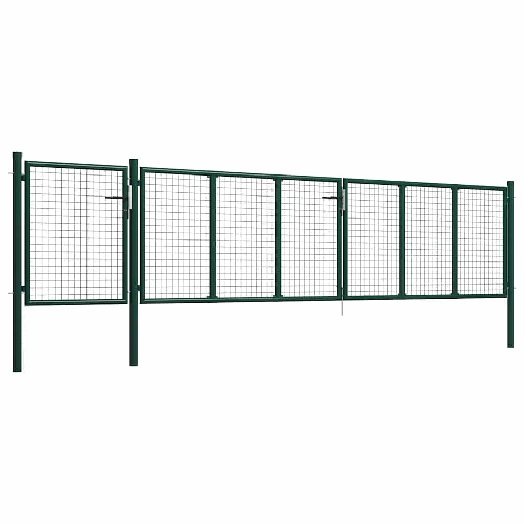 Portão de jardim em aço 500x100 cm verde