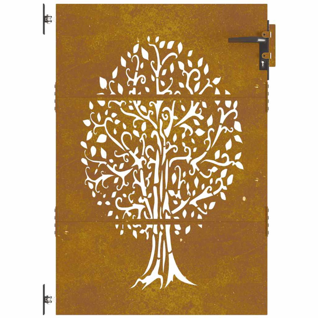 Portão de jardim 85x125 cm aço corten design árvore